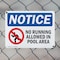 Signmission No Running Allowed In Pool Area, 14 in W x Rectangle, Plastic OS-2PACK-NS-P-1014-L-14784 - alternate 6